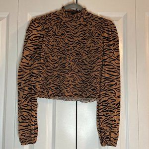 Cropped tiger print top